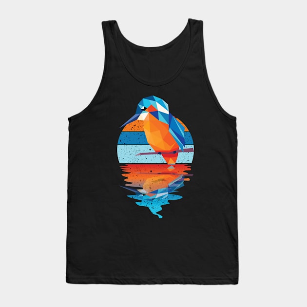 Vintage cute bird reflected on lights of moon Tank Top by mutarek